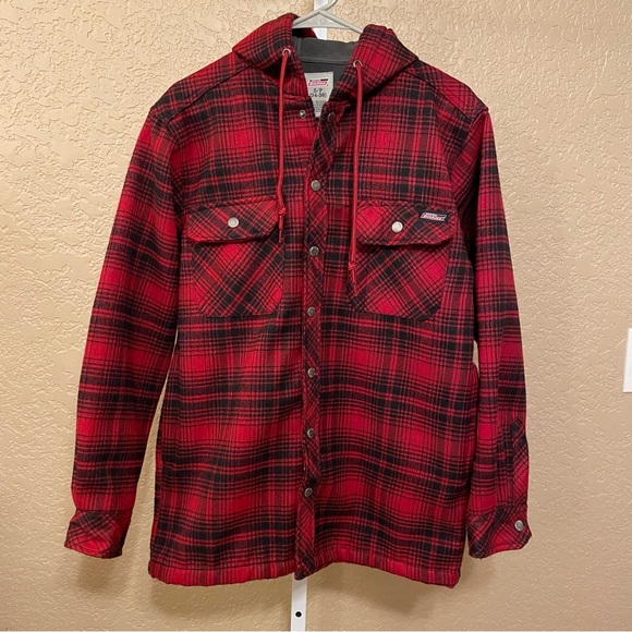 NWOT Dickies Flannel Fleece Jacket Coat Fall Winter Outdoor Men's Small Shacket - Picture 1 of 10
